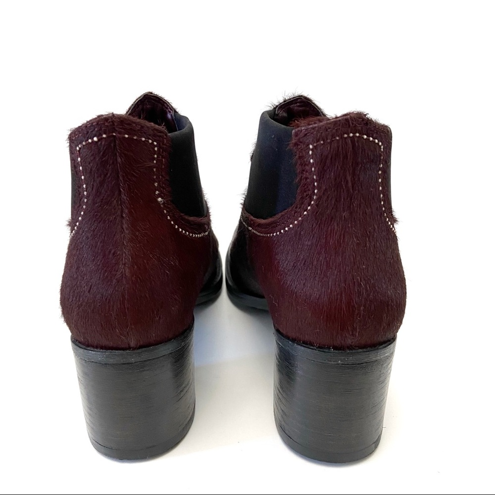 Clarks Oxblood Pony Hair Leather Ankle Booties - Picture 6 of 9